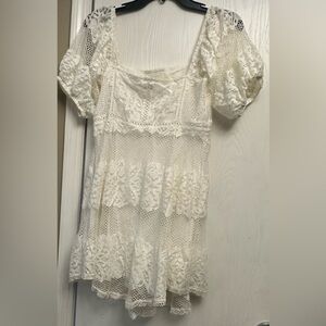 Free People Cream Lace Dress